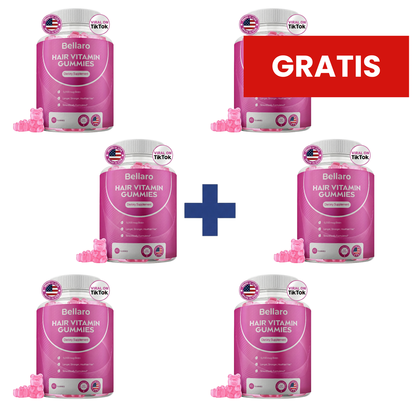 Bellaro Vitamin-Gummies für das Haarwachstum